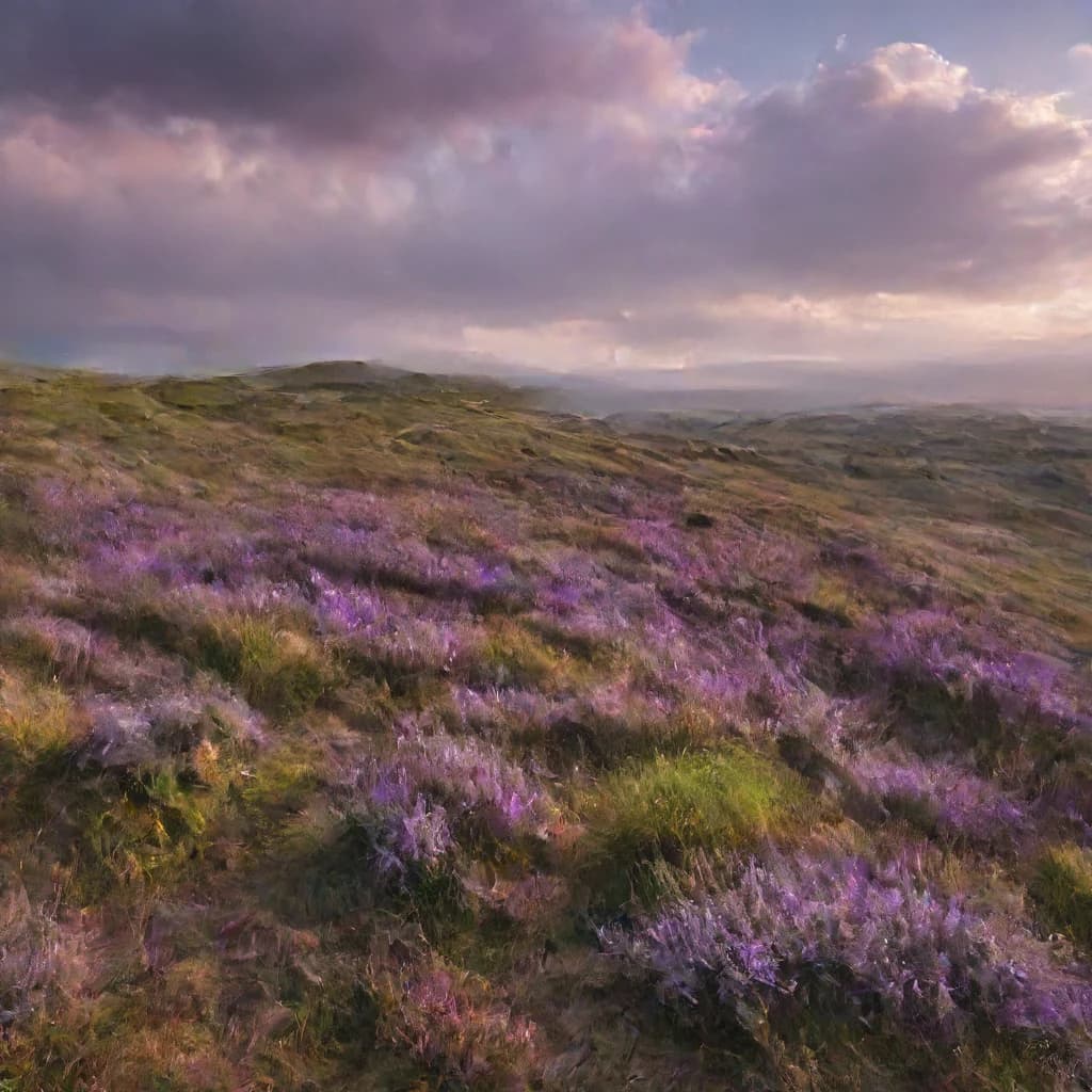 purple heather moorland under a wide sky
